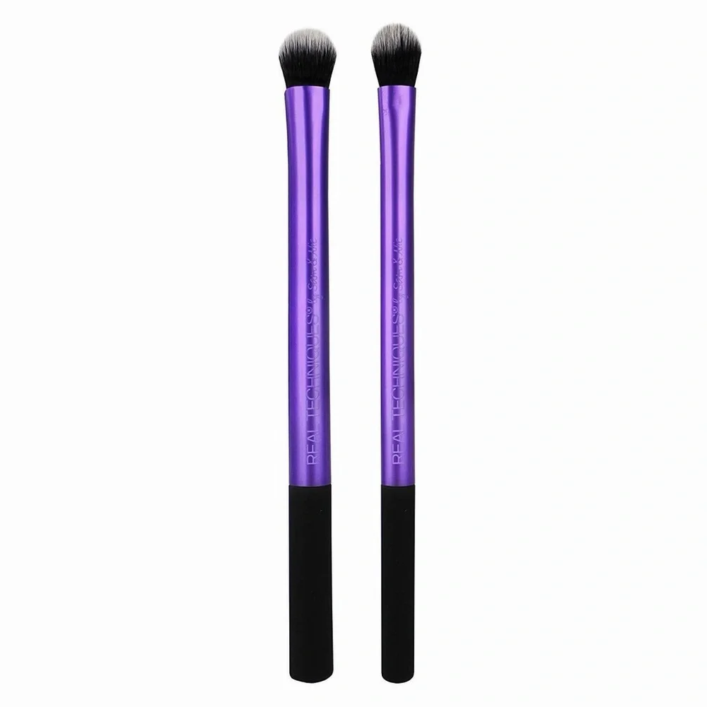 Real Techniques Eye Shadow and Blender Brush Set 2-Piece Makeup Brushes Purple